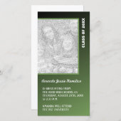 ダークグリーン卒業発表 案内状 (正面/裏面)