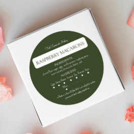 ダークグリーン原料コテージ法製品ラベル ラウンドシール