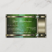 ダークグリーン大理石で目を引くクロムエフェクト 名刺 (裏面)