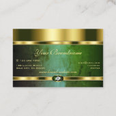 ダークグリーン大理石のパターンを持つ豪華な黄金 名刺 (裏面)