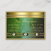 ダークグリーン大理石パターンの豪華な黄金 名刺 (裏面)