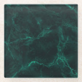 ダークグリーン大理石、シームレスなテクスチャ。 ガラスコースター (正面)