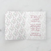 ダークグリーン松の針赤いホリーベリーパターン カード (内部)