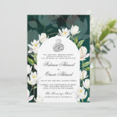 ダークグリーン植物性イスラム教結婚教徒 招待状 (スタンド正面)