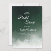 ダークグリーン水カラーモダンブライダルシャワー 招待状 (正面)