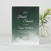 ダークグリーン水カラーモダンブライダルシャワー 招待状 (スタンド正面)
