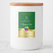 ダークグリーン波状金ゴールドロゴモノグラム製品ラベル フードラベル (正面)