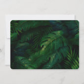 ダークグリーン熱帯葉パターン誕生日 招待状 (裏面)