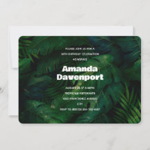 ダークグリーン熱帯葉パターン誕生日