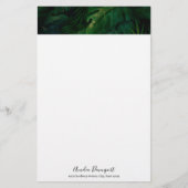 ダークグリーン熱帯葉産縁ど品 便箋 (正面)