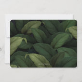 ダークグリーン熱帯葉結婚式招待状 招待状 (裏面)