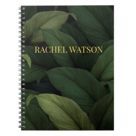 ダークグリーン熱帯葉 ノートブック