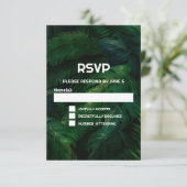 ダークグリーン熱帯離れパターン結婚ズ 出欠カード (スタンド正面)