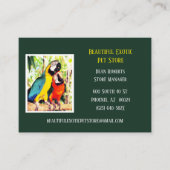 ダークグリーン獣医/動物愛玩動物店のパロット 名刺 (正面)