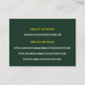 ダークグリーン獣医/動物愛玩動物店のパロット 名刺 (裏面)