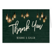 ダークグリーン素朴ウッドEdison Lightsありがとうありがとう (正面横)