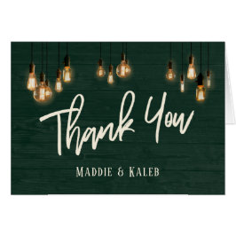 ダークグリーン素朴ウッドEdison Lightsありがとうありがとう
