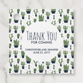 ダークグリーン素朴サボテン砂漠パタ結婚ーン フェイバータグ (正面)