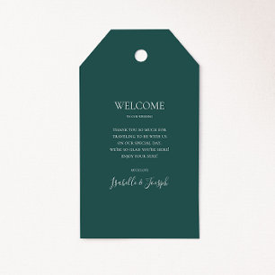 ダークグリーン結婚のウェルカムギフトラベル ギフトタグ