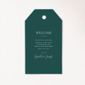 ダークグリーン結婚のウェルカムギフトラベル ギフトタグ