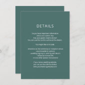 ダークグリーン結婚の詳細カードモダンフォント サンキューカード (正面/裏面)