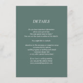 ダークグリーン結婚の詳細/情報カード エンクロージャーカード (正面)