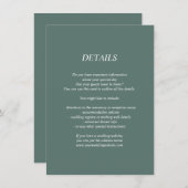 ダークグリーン結婚の詳細/情報カード エンクロージャーカード (正面/裏面)