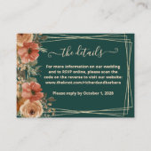 ダークグリーン結婚フローラの詳細QR エンクロージャーカード (正面)