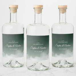 ダークグリーン結婚酒類ボトルラベル リキュールボトルラベル