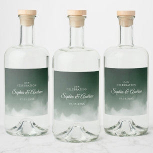 ダークグリーン結婚酒類ボトルラベル リキュールボトルラベル