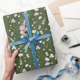 ダークグリーン草原 ラッピングペーパー