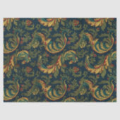 ダークグリーン葉のChinoiserie Decompage 薄葉紙 (正面)