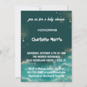 ダークグリーン赤ちゃんシャワー 招待状 (正面)