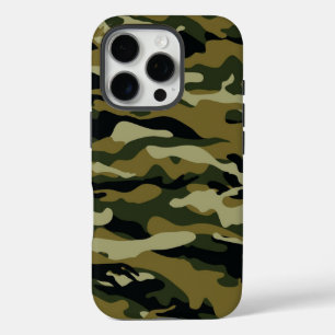 ダークグリーン迷彩柄 iPhone 16 PROケース