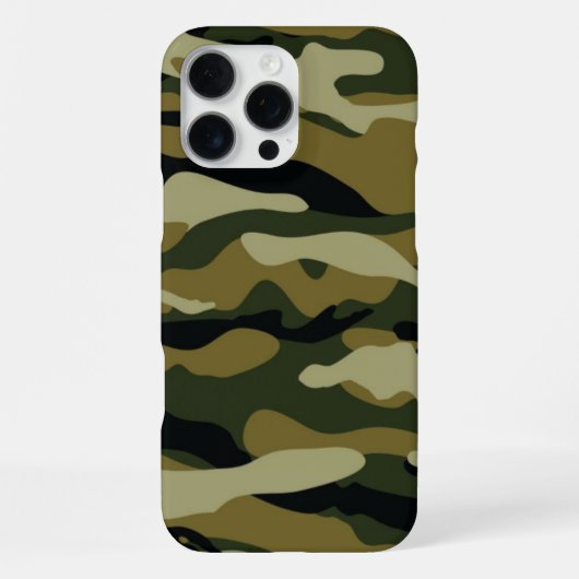 ダークグリーン迷彩柄 iPhoneケース (裏面)