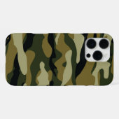 ダークグリーン迷彩柄 iPhoneケース (裏面横)