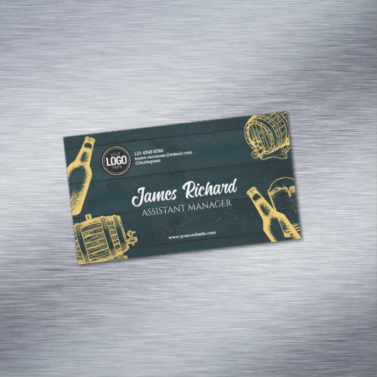 ダークグリーン醸造所のパーソナライズテーマ マグネット名刺 (インサイチュ)