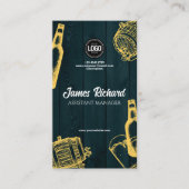 ダークグリーン醸造所のパーソナライズテーマ 名刺 (正面)