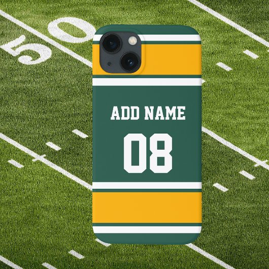 ダークグリーン金ゴールドとホワイトスポーツストライプ Case-Mate iPhoneケース