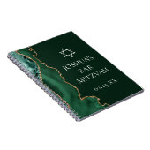 ダークグリーン金ゴールドアゲートカスタムバー(ユダヤ教の)バル・ミツバー ノートブック (右側)