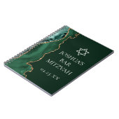 ダークグリーン金ゴールドアゲートカスタムバー(ユダヤ教の)バル・ミツバー ノートブック (左側)