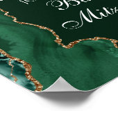 ダークグリーン金ゴールドアゲートバー(ユダヤ教の)バル・ミツバーパーティー歓迎 ポスター (角)