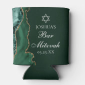 ダークグリーン金ゴールドアゲートバー(ユダヤ教の)バル・ミツバーパーティー 缶クーラー (裏面)