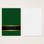 ダークグリーン金ゴールドブラックカスタムイヤリングカード (正面&裏面)