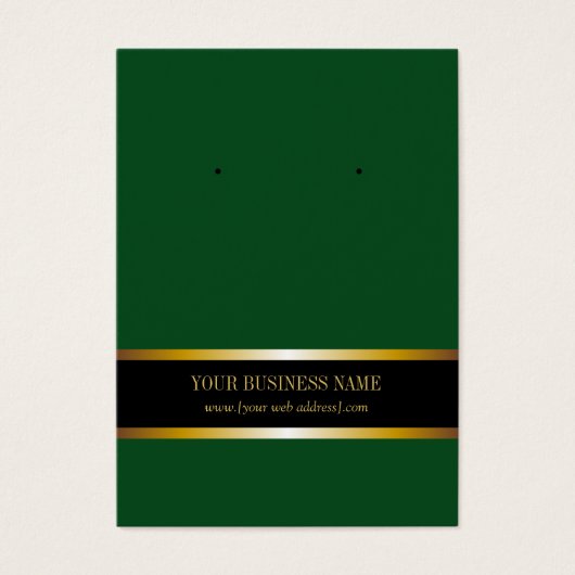 ダークグリーン金ゴールドブラックカスタムイヤリングカード (正面)