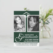 ダークグリーン2枚の写真研究用キャップとスクリプト 招待状 (スタンド正面)