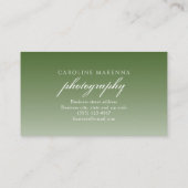 ダークグリーン3フォトコラージュ写真 名刺 (裏面)