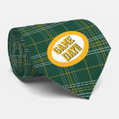 ダークグリーン&イエロープレイドパターンゲームデー ネクタイ (ロール)
