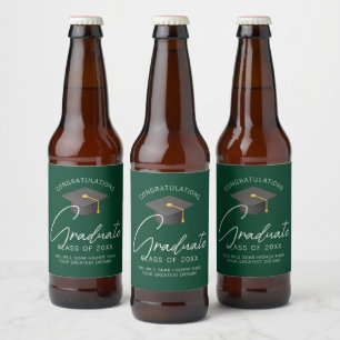 ダークグリーン カスタム卒業パーティー ビールラベル