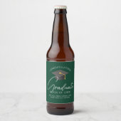 ダークグリーン カスタム卒業パーティー ビールラベル (正面)